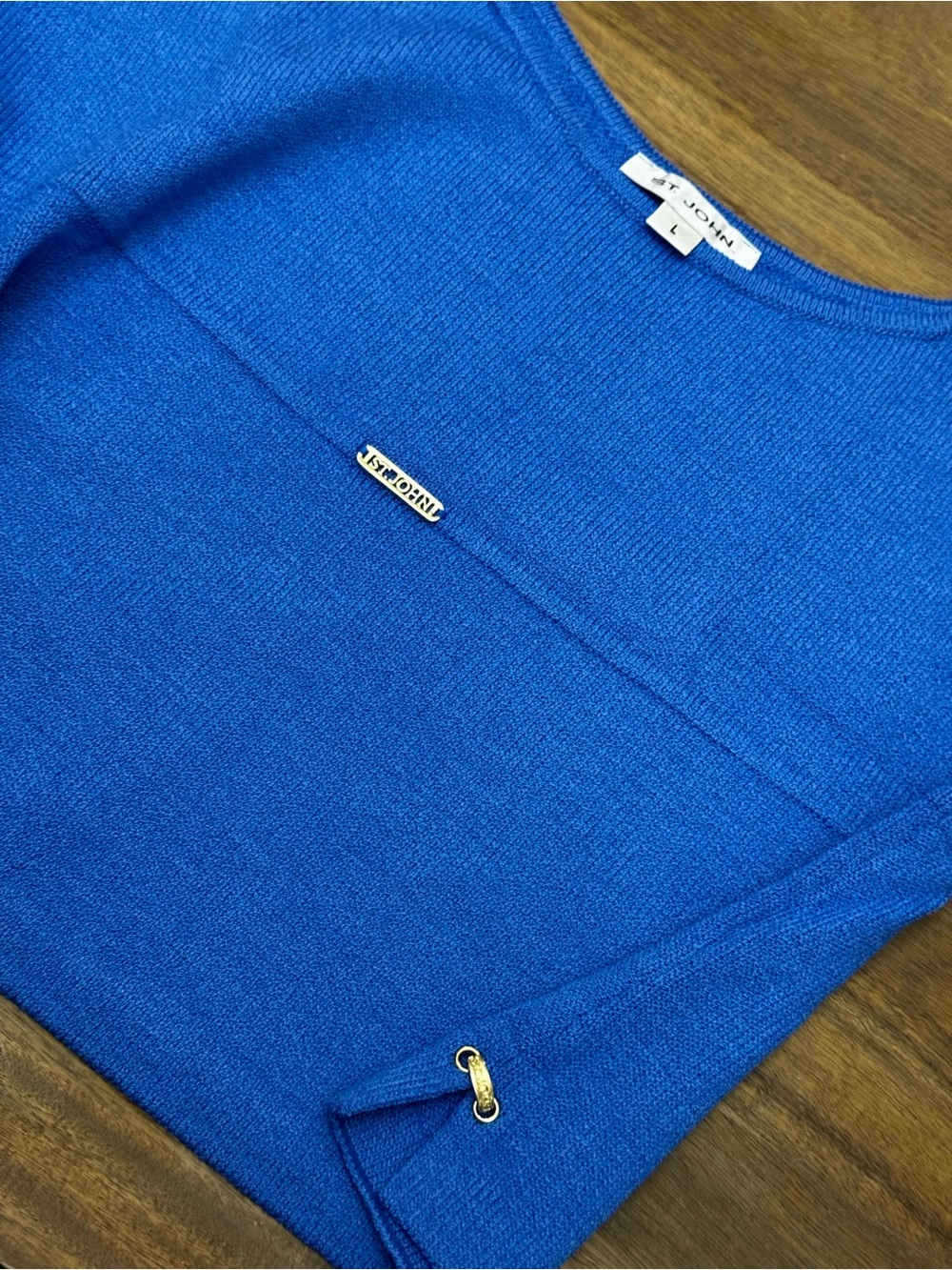 ST. JOHN Cobalt Blue Knit Tank Top Size L